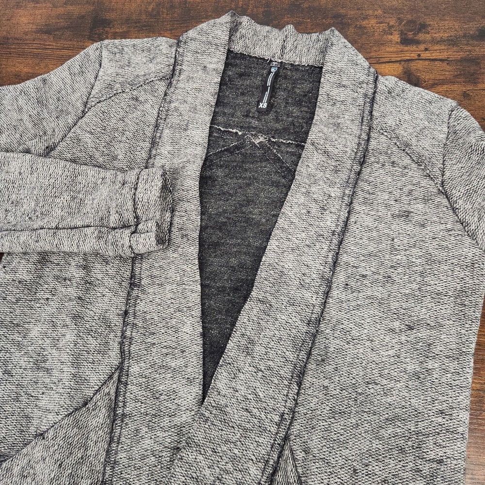 Kuhl Sweater Womens Heathered Gray Nova Knit Wrap Open Cardigan Raw Seam Size XS